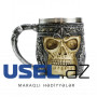 Stainless steel mug "Skull in helmet" 460 ml